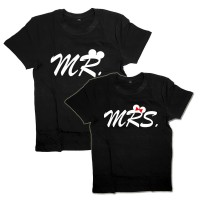 Парные футболки с надписью "MR.&amp;MRS."
